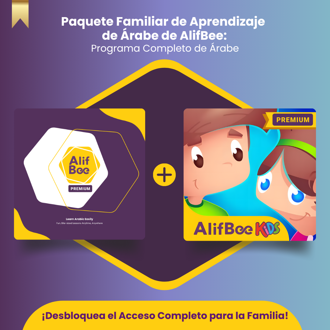Paquete de acceso premium AlifBee + AlifBee Kids: aplicaciones para aprender árabe para todas las edades