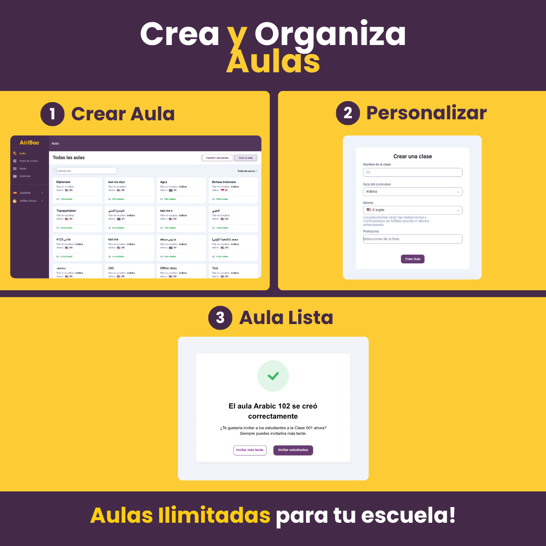 Licencias AlifBee Para Escuelas Incluyen Acceso a la App y Panel de Control