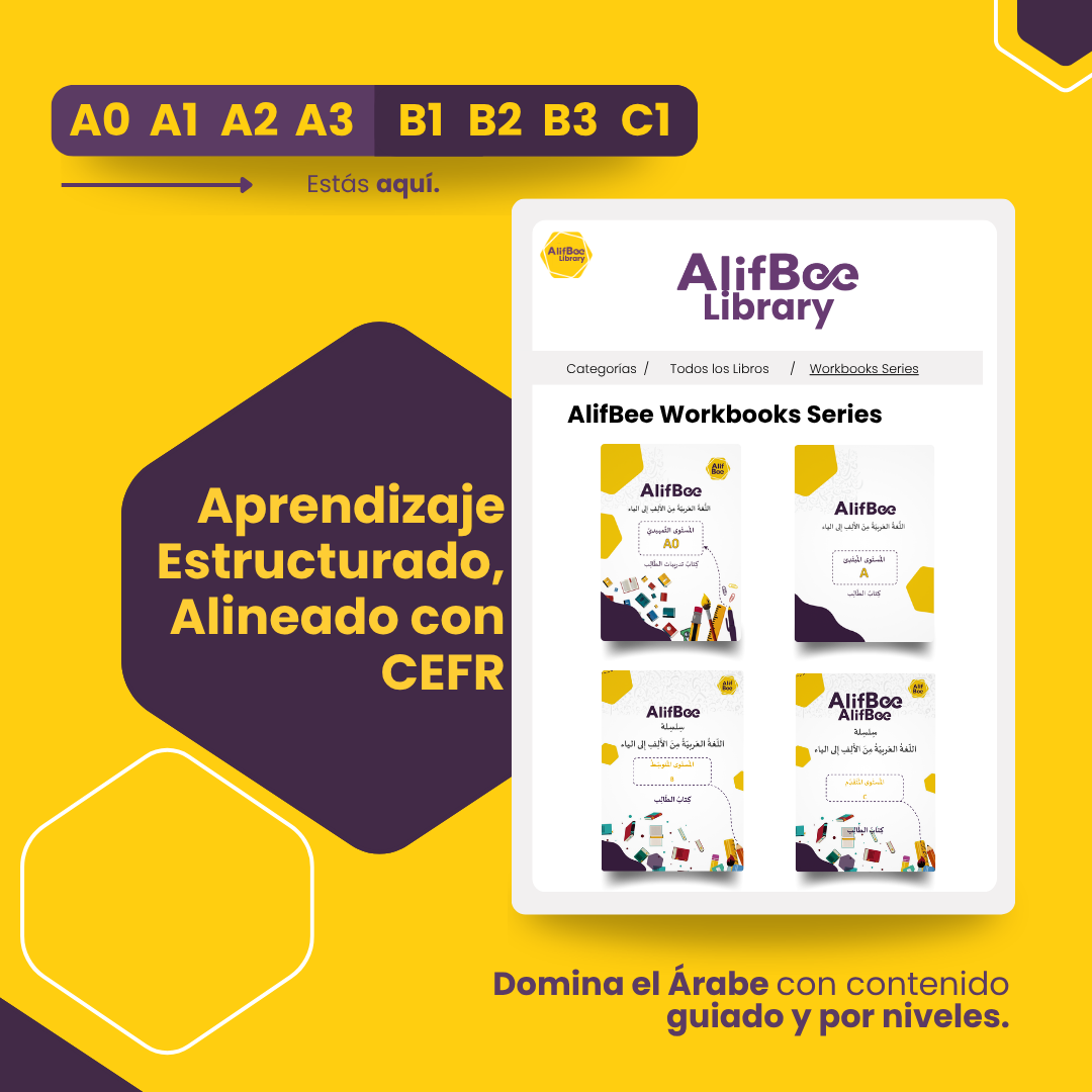 Paquete de acceso a la aplicación AlifBee Premium + 14 libros electrónicos - Sistema completo de aprendizaje de árabe para todos los niveles